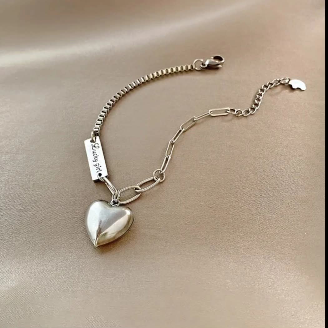 Tobillera corazón gruesa 🩶
