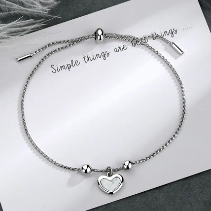 Pulseras con corazon de concha nacar 🤍