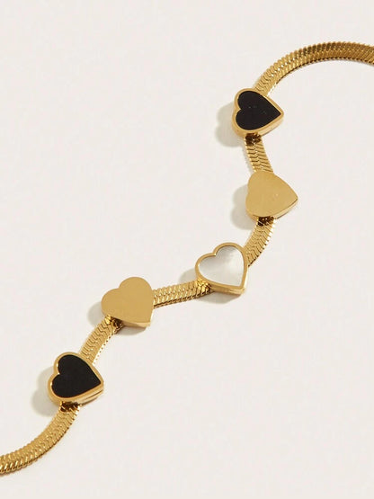 Pulsera Corazones B/W